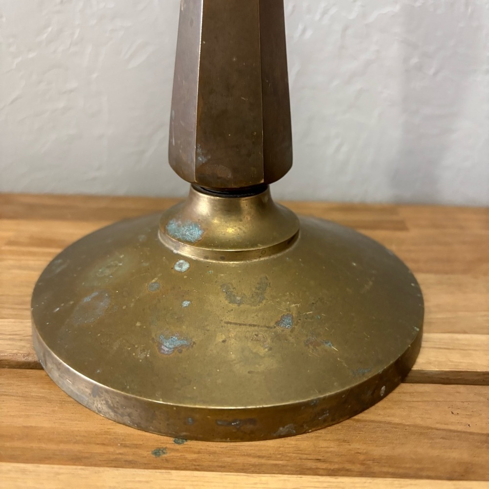 Vintage Brass Mid-Century Modern Candlestick Holder — Made in Hong Kong, 13.25” - Picture 3 of 9